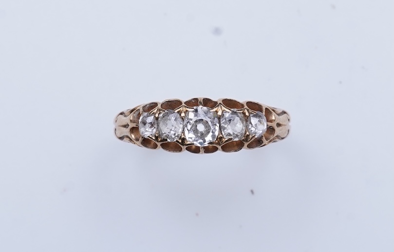 A five-stone diamond ring, late 19th century
